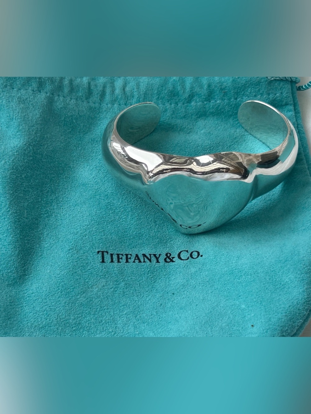 Tiffany & Co. Elsa Peretti “Full Heart” Sterling Silver Cuff Bracelet